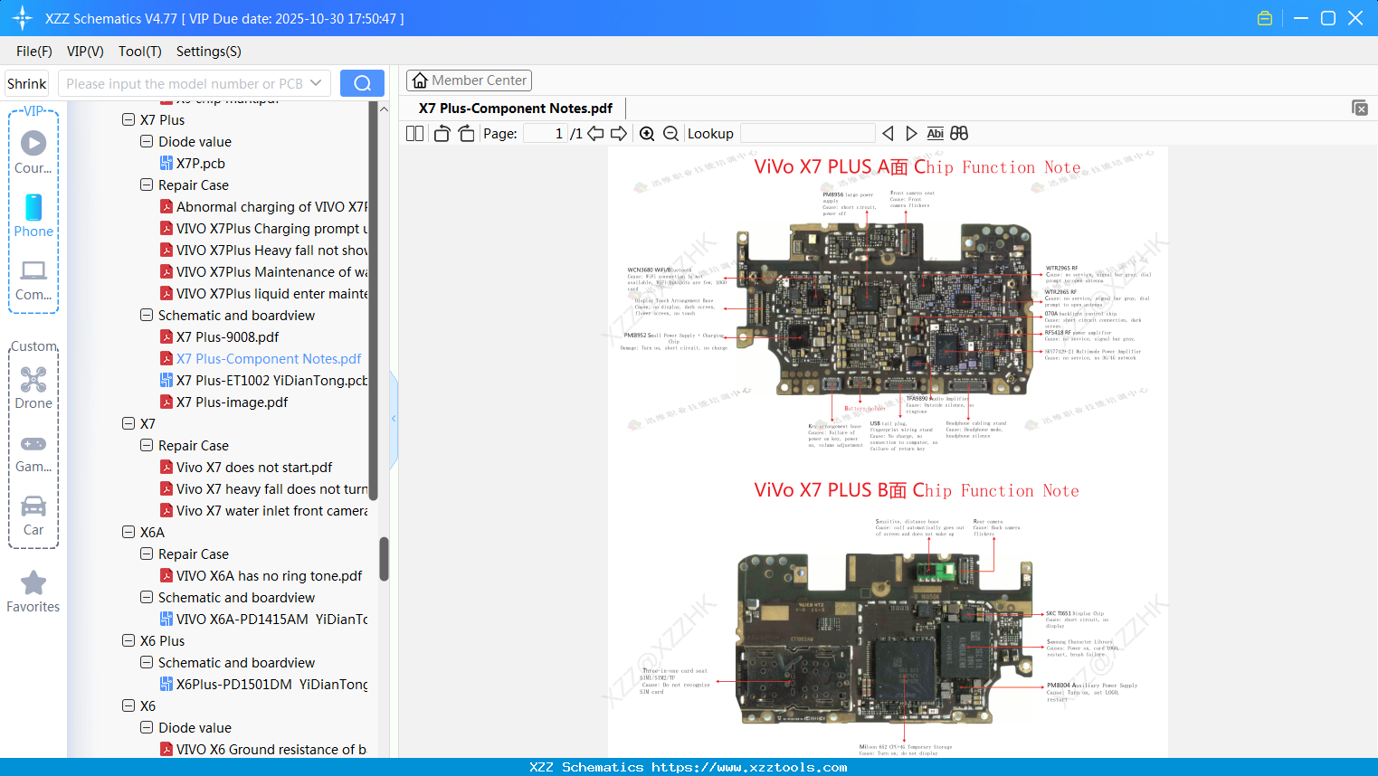 VIVO X7 Plus-Component Notes